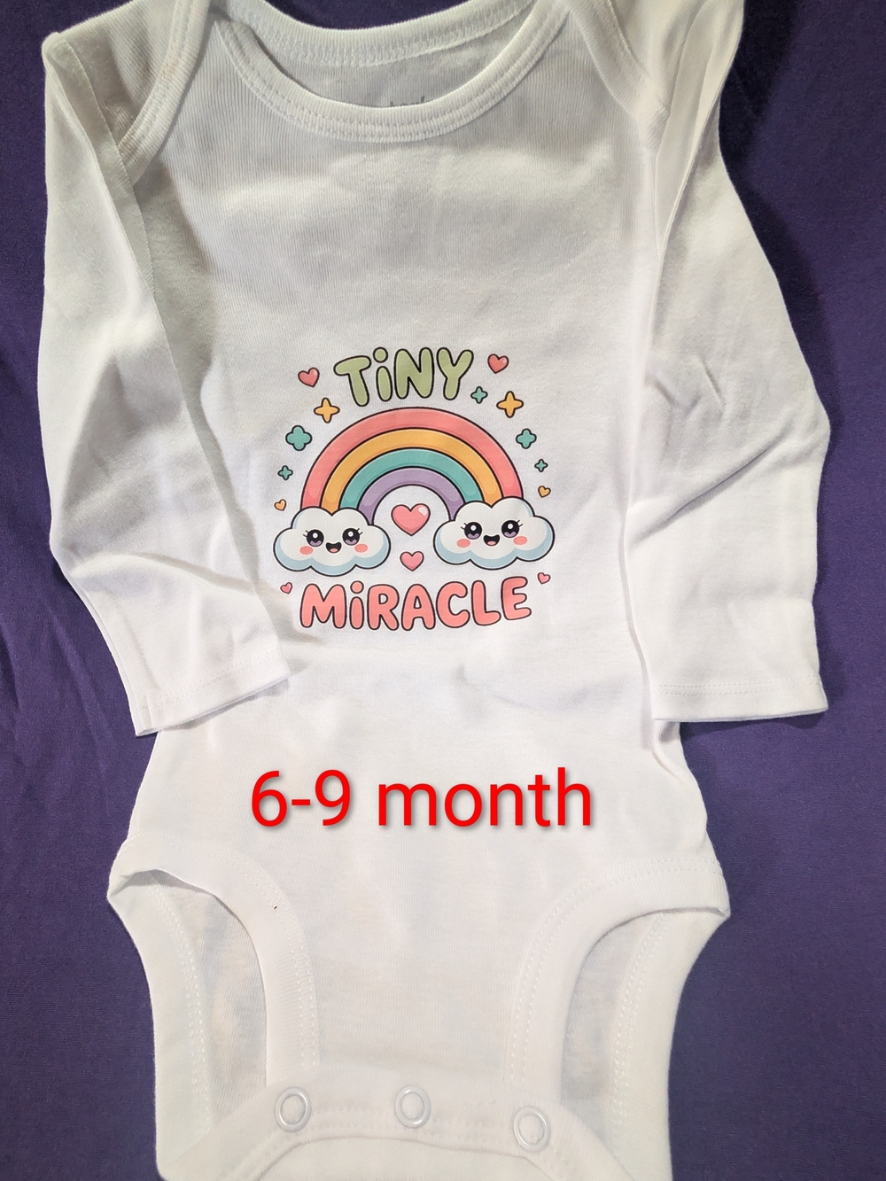 Carter's White Long-Sleeve Rainbow 'Tiny Miracle' Bodysuit